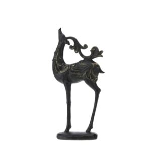 CERVO RESINA NERO/ORO 11XH23CM