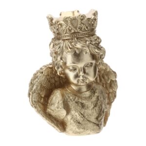 CANDELA BUSTO ANGELO ORO 14,5CM C/CORONA