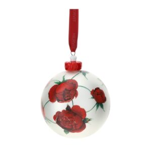 SFERA VETRO SOFF.DIA.10CM ROSE BACCARAT BIANCO/SATINATO/ROSSO