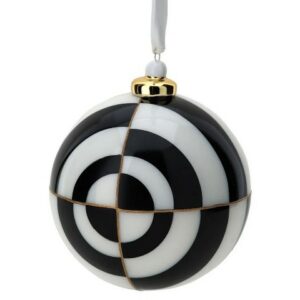 SFERA VETRO BOREALE OPTIC DIA.10CM NERO/ORO C/GANCIO