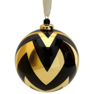 SFERA VETRO BOREALE SHARP DIA.10CM NERO/ORO C/GANCIO