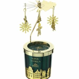 CANDELA PROF.SUPER VANILLA 7X8CM 150G
VERDE C/GIOSTRINA METALLO ORO GIREVOLE