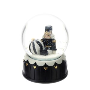 PALLA ACQUA/NEVE RESINA DIA.6,5XH8,5CM SOLDATINO SEDUTO NERO/ORO