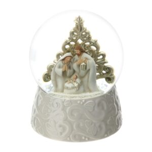 PALLA ACQUA/NEVE BASE PORC.DIA.15XH20CM NATIVITA' BIANCO/ARG.CARILLON