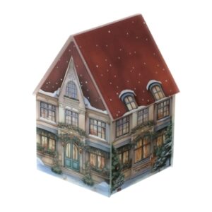 CONTENITORE VETRO COTTAGE ROSSO 9X9X13CM CHRISTMAS C/TETTO APRIBILE