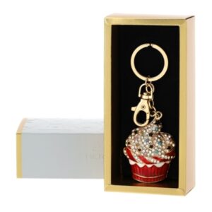 PORTACHIAVI CUPCAKE GIOIELLO 4,5X13CM
ROSSO BASE ORO C/STRASS COLORATI SCAT.REGALO