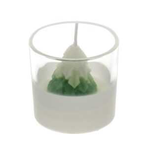 CANDELA ALBERO VERDE 5CM PROF.OUD 25G IN CONT.VETRO TRASPARENTE SCAT.REG.COTTAGE