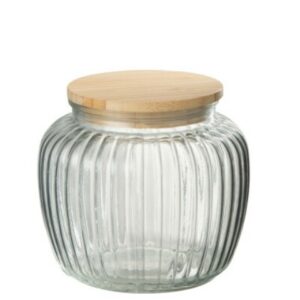 BARATTOLO LOUIS  VETRO/BAMBU T: S (14.5x14.5x14cm)