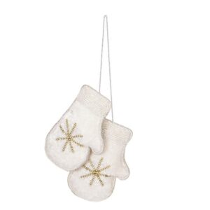 DECORAZIONE IMBOTTITA GLOVES PERLINE D10 H15 BIANCO