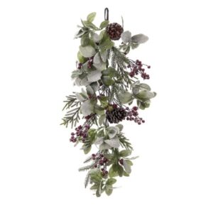 FUORIPORTA SALVIA-PIGNE-BACCHE VERDE/ROSSO CM75