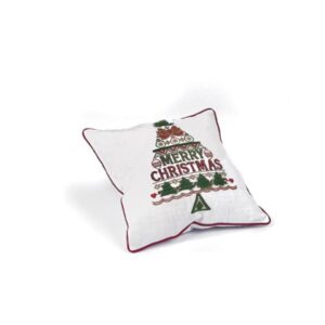 CUSCINO MERRY CHRISTMAS CM45X45 BIANCO/ROSSO/VERDE