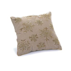 CUSCINO SNOWFLAKES CM50X50 C/PERLINE NATU