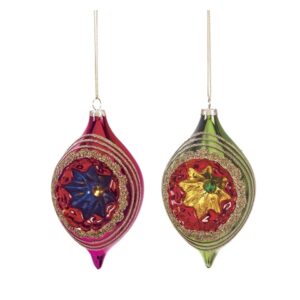 DECORAZIONE SFERA VETRO GOCCIA CM15X8 ASS