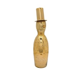 SNOWMAN VETRO CM13X46 C/CAPPELLO ORO