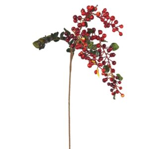 RAMO BACCHE C/FOGLIE CM55 ROSSO