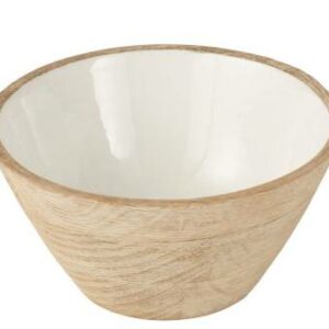 CIOTOLA LEGNO E VETRO BIANCO TAGLIA MEDIA 24x24x12