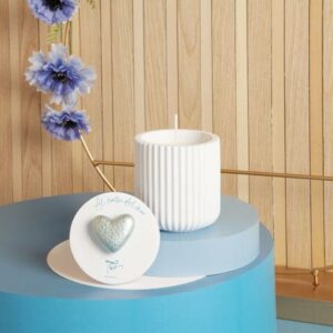 SCATOLA+CANDELA PICC. AZZURRA