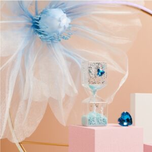 CLESSIDRA PICCOLA AZZURRA CON CUORE3.8X3.8X11.7 CM