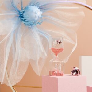 CLESSIDRA GRANDE ROSA CON CUORE 4.8X4.8X13.8 CM