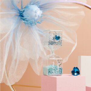 CLESSIDRA GRANDE azzurra CON CUORE 4.8X4.8X13.8 CM