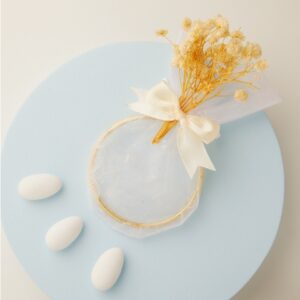 PORTA CONFETTI AVORIO CON FIORI