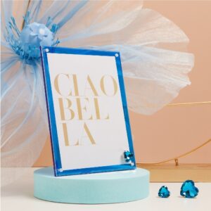 PORTAFOTO GRANDE BLU CON CUORE 12X17 CM