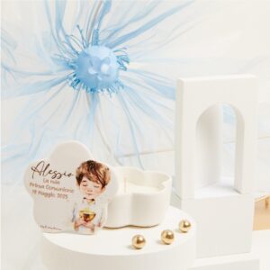 SCATOLINA BIANCA BAMBINO CON CANDELA 10.8X10.8X6 CM