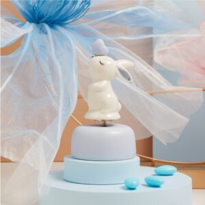 CARILLON CONIGLIETTO AZZURRO H 15 CM