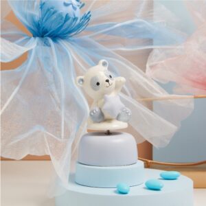 CARILLON PANDA AZZURRO H 14 CM