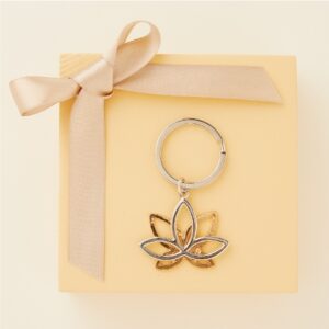 PORTACHIAVI FIORE DI LOTO ANELLO 3 CM