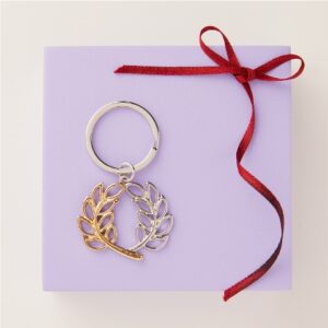 PORTACHIAVI CORONA DI ALLORO ANELLO 3 CM