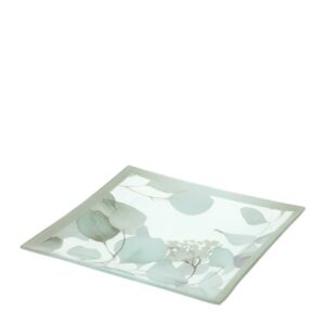 PIATTO VETRO BOTANIC VERDE 20X20CM