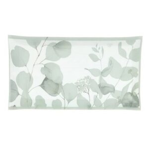 PIATTO VETRO BOTANIC BIANCO 20X37CM