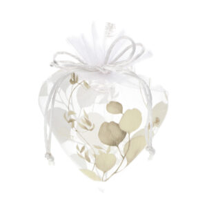 SACCHETTO CUORE ORGANZA BIANCO 12X17CM