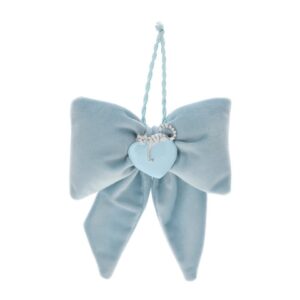 FIOCCO APP.VELLUTO BLU 14X18CM SPILLA C/GATTINO