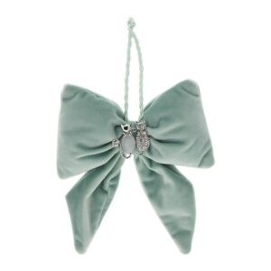 FIOCCO APP.VELLUTO VERDE 14X18CM SPILLA C.GATTI