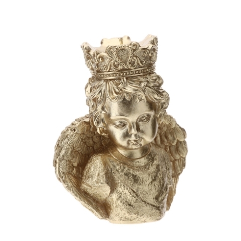 CANDELA BUSTO ANGELO ORO 10,5CM C/CORONA