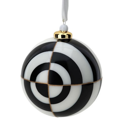 SFERA VETRO BOREALE OPTIC DIA.10CM NERO/ORO C/GANCIO