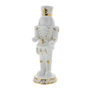 SOLDATINO PORC.BIANCO/ORO 28CM DIPINTO A MANO