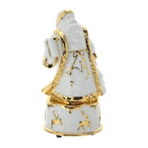 CARILLON B.NATALE PORC.BIANCO/ORO 21CM DIPINTO A MANO