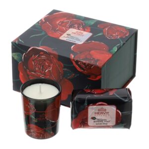 SET CANDELA70G+SAPONE120G ROSE BACCARAT NERO PROF.SATURN ROSE