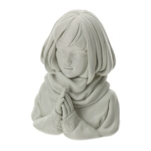 GIRL MEZZOBUSTO RESINA GRIGIO 14CM