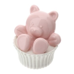 ORSETTO PIROTTINO PORC.6,5X6,5CM ROSA DIPINTO A MANO ROYAL CLASS