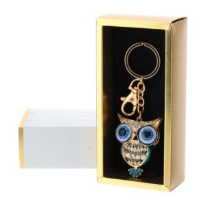 PORTACHIAVI CIVETTA ORO/BLU 4X12CM