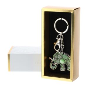 PORTACHIAVI ELEFANTE ARG.5X12CM PIETRE VERDi