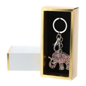 PORTACHIAVI ELEFANTE ARG.5X12CM PIETRE ROSA