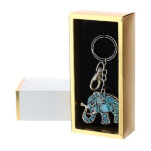 PORTACHIAVI ELEFANTE ARG.5X12CM PIETRE BLU