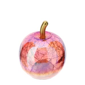 MELA VETRO CRACK ROSA AB LUCE LED 9CM