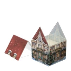 CONT.CANDELA VETRO COTTAGE ROSSO9X9X13CM
CHRISTMAS C/TETTO APRIB.PROF.OUD 270G SCAT.REG.