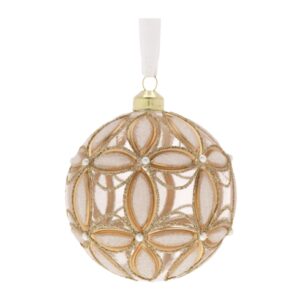 SFERA VETRO SOFF.DEC.DIA.10CM TRASPARENT
DIPINTA A MANO C/NASTRO BIANCO HERVIT SCAT.REGALO